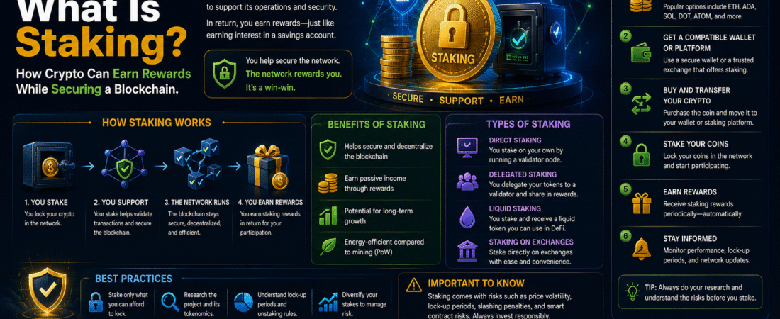 What Is Staking? How Crypto Can Earn Rewards While Securing a Blockchain