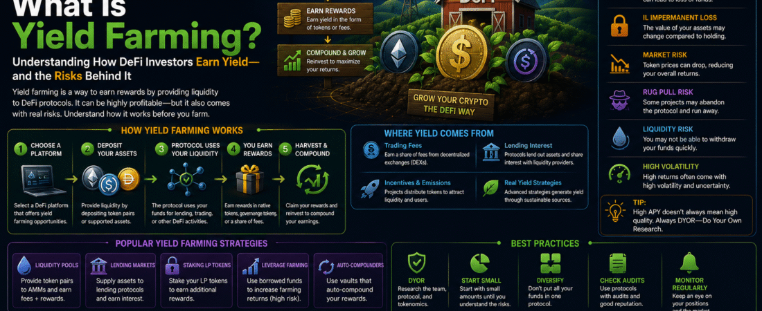 What Is Yield Farming? Understanding How DeFi Investors Earn Yield—and the Risks Behind It